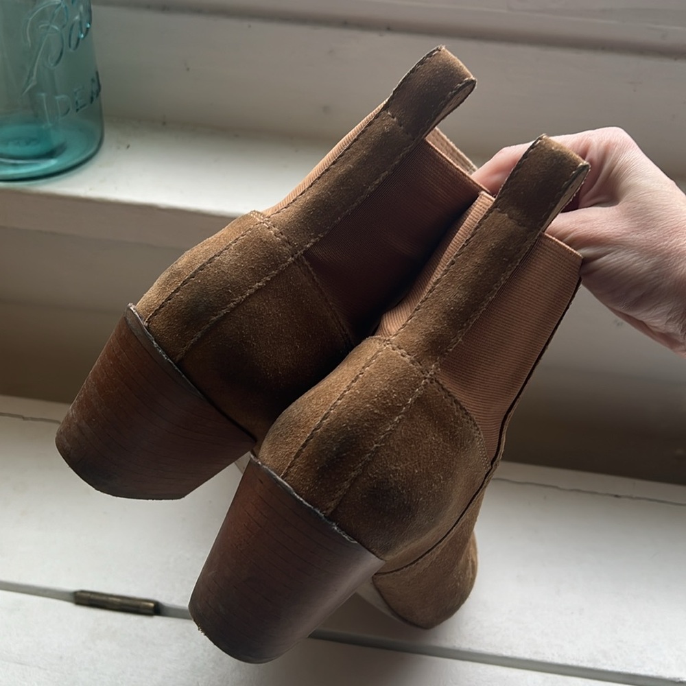Matisse Tan Suede boots high heel booties brown pointed toe Women’s size 8.5 - Picture 9 of 13